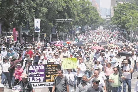 Marcha en la capital de la república.