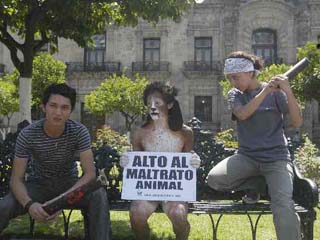 Protesta en Guadalajara. ¿Quién es el animal?