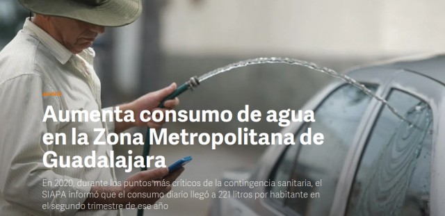 Aumenta consumo de agua.