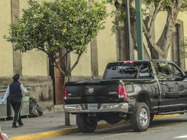 Camioneta de uno de los magistrados.