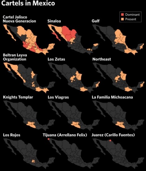 Cárteles en México.