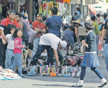 Comercio informal en el centro de Guadalajara.