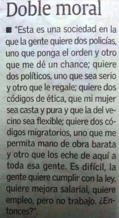 Doble moral.