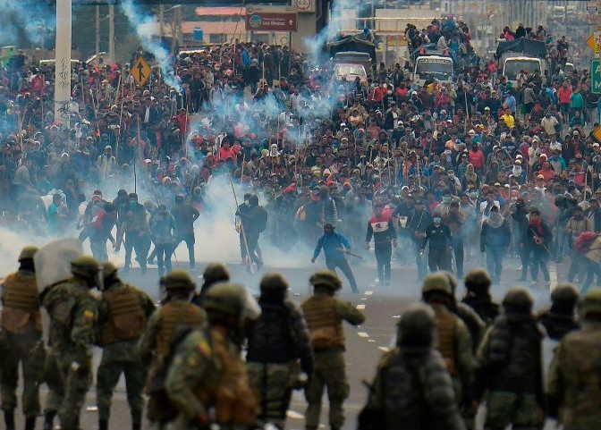 Protestas en Ecuador.