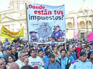 Protesta de exrepecos.