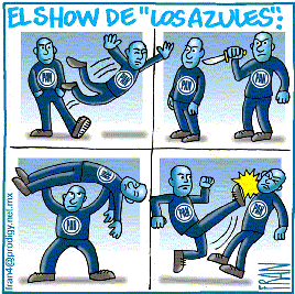 El show de los azules.