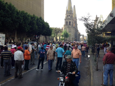 Manifetación del Frente de Resistencia de Comerciantes del Estado.