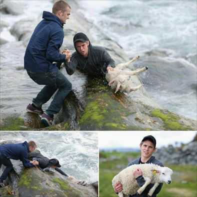 Rescate en la Isla de Giske, Noruega.