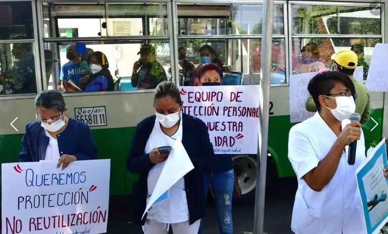 Protestas en el INER.