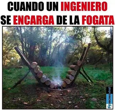 Cuando un ingeniero se encarga de la fogata.