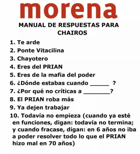 Manual de respuestas para chairos.