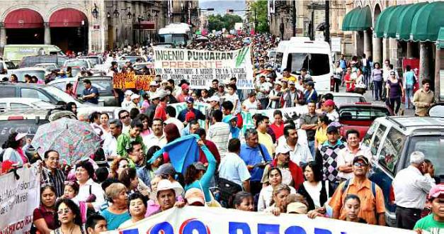Manifestación de la CNTE en Morelia.