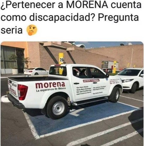 Pertenecer a Morena cuenta como discapacidad.