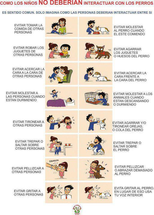 Los niños y los perros.