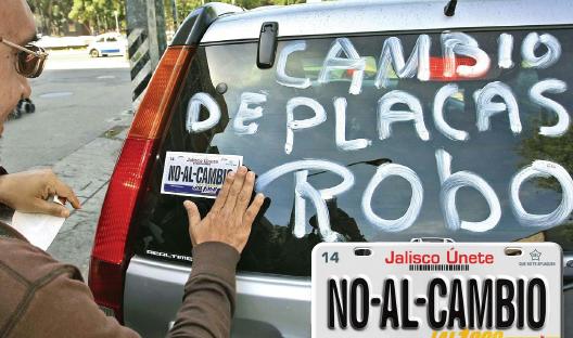 No al cambio de placas.