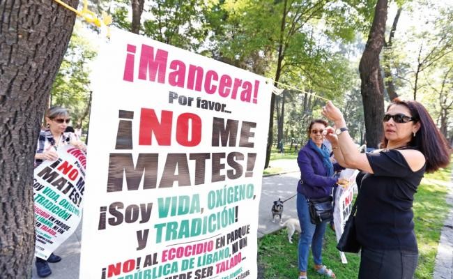 Protestas en el Parque Lbano.