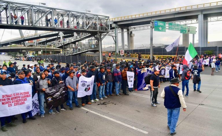 Protesta de policías federales.