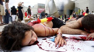 Protesta en Bilbao.