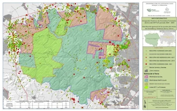 Mapa informativo de La Primavera.