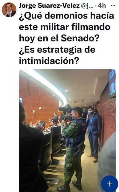 ¿Qué demonios hacía este militar filmando hoy en el Senado?