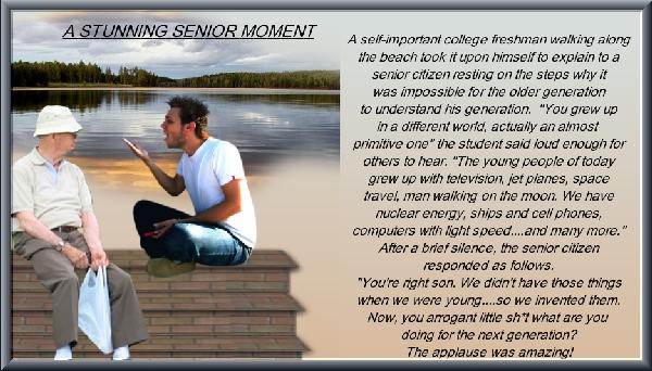 A stunning senior moment.