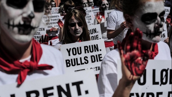 Protesta en Pamplona.