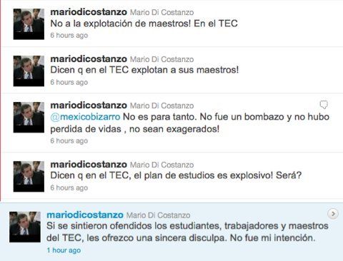 Tweets de di Costanzo.